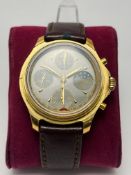 Moonphase Chronograph 38mm Excluding Crown Mens Wristwatch Brown Strap