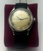 Omega 1944 Ref 2421/1 Automatic 17j Mens Wristwatch, Black Strap