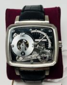 Hautlence Hl06 Jump Hours 18k White Gold Mens Wristwatch Original Strap 1988 Jump Hours Collection