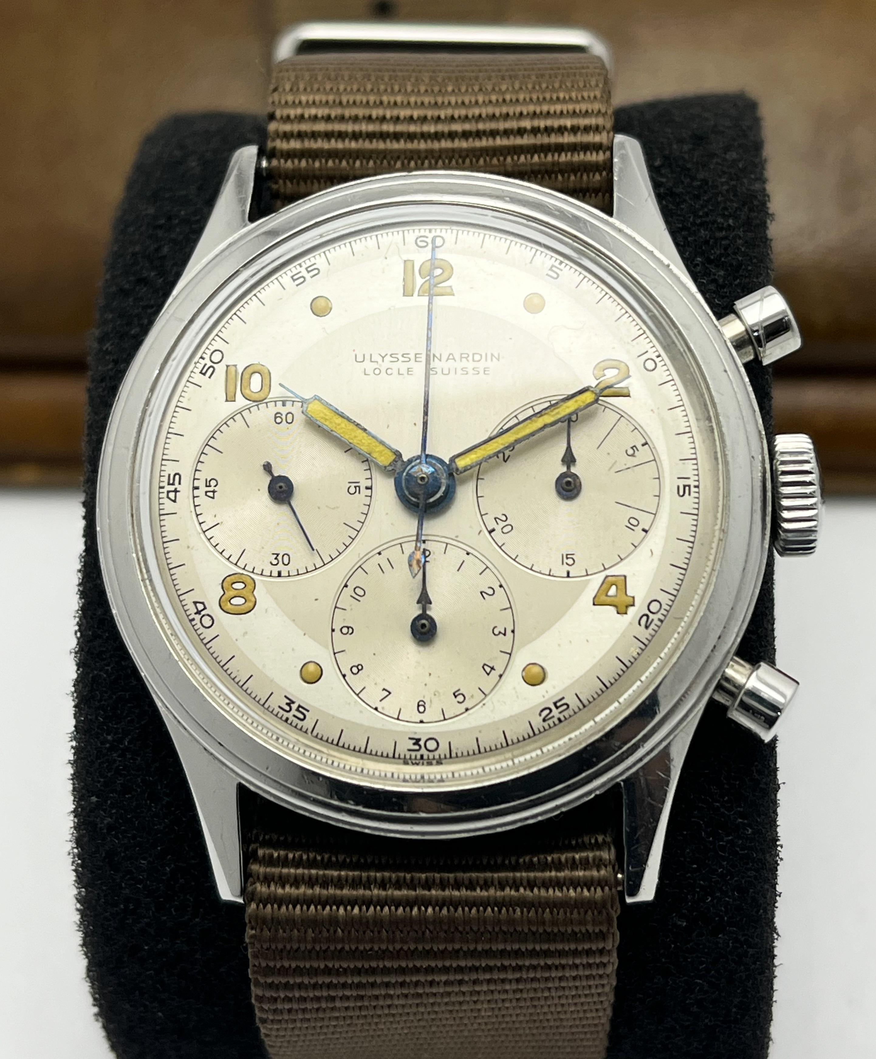 Ulysse Nardin Locle Suisse Chronograph Military Watch c.1930 - Image 2 of 2
