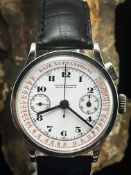 Ulysse Nardin Locle Geneve Enamel Dial c.1920/30's Mono Pusher Chronograph Watch