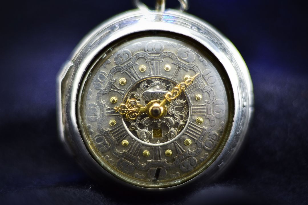 Verge Champlevé Fusee Calendar Pair Case Ongion Onion Silver Repoussé Pocket Watch 1761 Maker Willis - Image 1 of 11