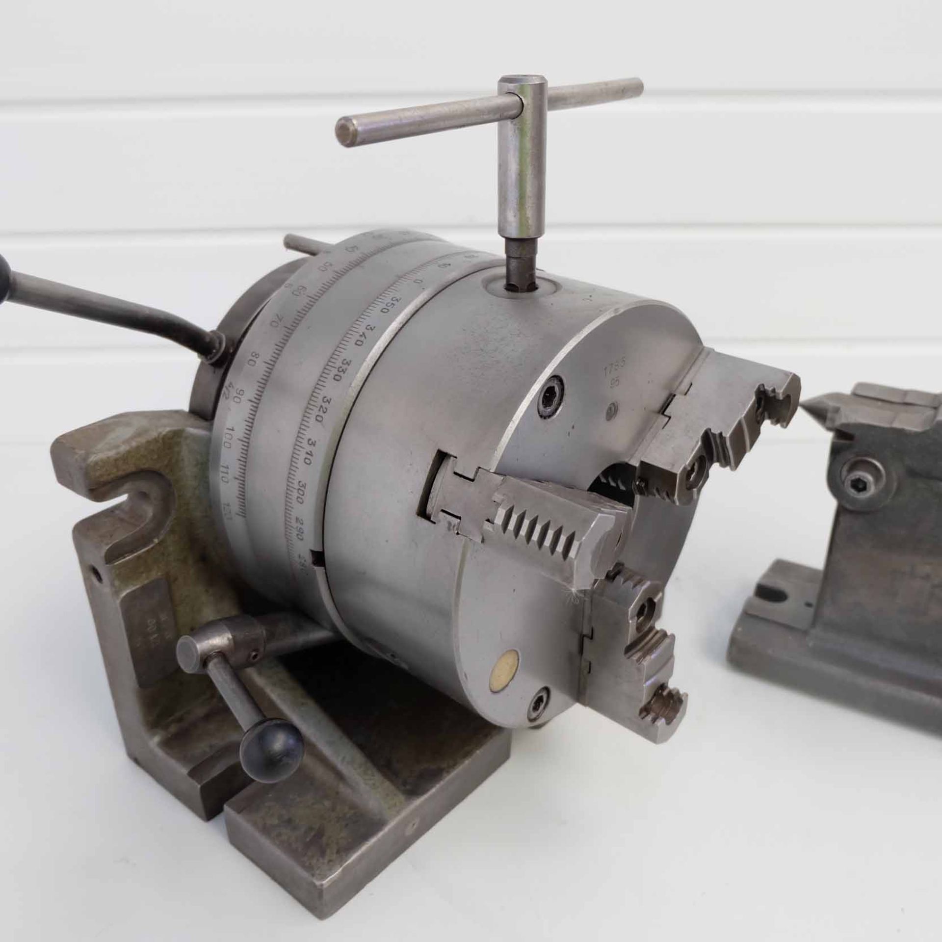 Horizontal/Vertical Indexing Head With Tailstock. 6 1/4" Centre Height. 200mm Diameter Chuck With Re - Image 3 of 5