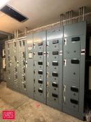 Square D MCC, Model: 5, Horizontal Power 600 Amp, Vertical Power 300 Amp Control Center with (33)