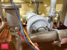 Fristam Centrifugal Pump, S/N: FT40199122 with Baldor 5 HP 1,725 RPM Motor: Mounted on S/S Base