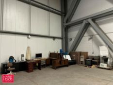 Desks, Filing Cabinets, Chairs, Space Heater, Shop Vac, TVs, White Boards and Microwave