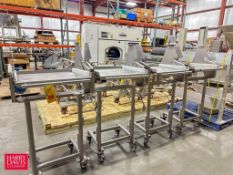 S/S Service Tables: Mounted on Casters - Rigging Fee: $150