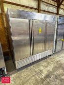 SERV-WARE S/S 3-Door Freezer, Model: RF-30V, S/N: 7036485 - Rigging Fee: $250