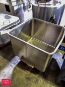 S/S Portable Tub: 25” Width x 25” Length x 19” Depth - Rigging Fee: $100