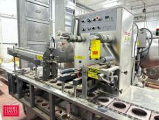 Holmatic S/S Single Lane Cup Sealer/Filler, Model: PR-1 with Gas Flush and Allen-Bradley MicroLogix