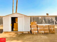 Aluminum Sided Shed: 10' x 8' x 6' with Assorted Air Filters, Brooms and Hoses - Rigging Fee: $750