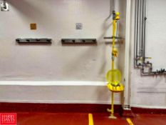 Bradley Eye Wash and Shower Station with (2) S/S Broom Racks - Rigging Fee: $75