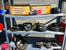 Pressure Reducing Valves, Black Iron Heavy Duty Bolted Flanges and Shelf: 73” x 3' x 1' - Rigging Fe