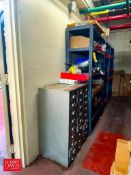 Conveyor Rollers, Conduits, Parts Drawers and (3) Steel Shelving - Rigging Fee: $250