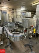 Nercon S/S Framed Product Conveyor with (5) 90° Turns, Drive and Plastic Table Top Chain: 25' x 3.25