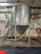 600 Gallon Cone-Bottom S/S Tank with Level Probe and Hinged lid - Rigging Fee: $875