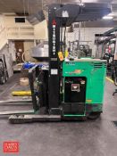 Mitsubishi Electric Stand-Up, Side Shift Forklift Truck with Extendable Forks