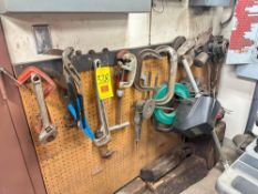 Assorted Hand Tools with Pipe Cutters, Wrenches and C Clamps - Rigging Fee: $150