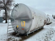 Crepaco 6,000 Gallon Jacketed S/S Horizontal Tank, S/N: 3994 - Rigging Fee: $3,000