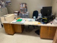 (2) 4-Drawer File Cabinets, Desktop and Chair - Rigging Fee: $300