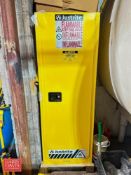 Justrite Flammable Liquid Storage Cabinet with Assorted Aerosols and Paint: 23” x 22