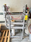 S/S 4-Station Inline Filter Skid with (4) Waukesha Cherry-Burrell S/S Air Valves - Rigging Fee: $25