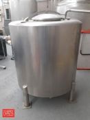 400 Gallon Vertical S/S Tank, Top Manway with Hinged Lid, 2