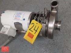 Tri-Clover S/S Centrifugal Pump, Model: C216Md56T-S with 1 HP 1,725 RPM Motor: Mounted on S/S Base -