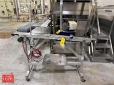 Portable S/S Framed Belt Conveyor with Drive: Incline 6’ x 5.75” - Rigging Fee: $250