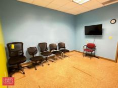 Hisense TV, (6) Chairs, Reach in Freezer and Desk - Rigging Fee: $100