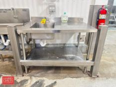 S/S Table with Sink, Faucet and Shelf - Rigging Fee: $150