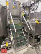 S/S Framed Platform: 4’ x 4’ with Stairs and Handrail, S/S Shelf: 6’ x 18” and S/S Rack: 6' x 18