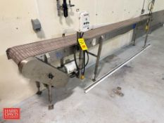 Nercon S/S Framed Conveyor: 154” x 1’ with Variable Speed Drive and Plastic Tabletop Chain