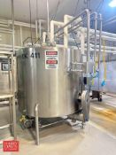 Will Flow 666 Gallon Jacketed Dome-Top Flat-Bottom Tank, S/N: 6013 with Horizontal Agitation, AC