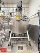 500 Gallon Dome-Top Dome-Bottom Tank with Offset Vertical Agitation: Mounted on Mettler Toledo Load