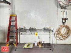 (3) Ecolab Commander Boosted Pressure Rinse Foam Sanitize Stations, Model: 4455, 6' A-Frame Fibergla