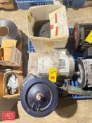 Leeson 10 HP, Other 15 HP Motors, Convex Safety Mirror and Sprockets - Rigging Fee: $500
