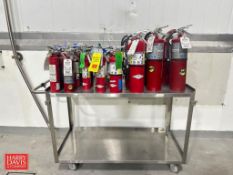 Fire Extinguishers with S/S Cart *Please note you are bidding on the Fire Extinguishers per piece. T