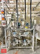 (2) 5 Gallon Jacketed S/S Kettles with Waukesha-Cherry Burrell Positive Displacement Pumps, S/S Rack