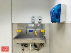 S/S Hand Sink with (2) Auto Faucets, (2) Hand Soap and (1) Paper Towel Dispensers - Rigging Fee: $25