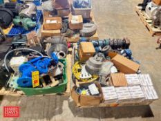 Assorted Gear Reducing Drives, Gate Valves, Bearings, Pump Parts, Air Actuator and Magnetic Meter He