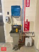 S/S Hand Sink with Foot Controls, Eemax Instant Hot Water Tank and Hand Soap and Paper Towel Dispens