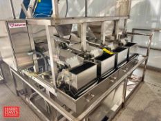 Tridyne S/S Vibratory Hopper with (4) Chutes, Allen-Bradley MicroLogix 1500 PLC with (6) I/Os, (12)