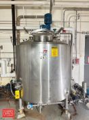 400 Gallon Jacketed Dome-Top Dish-Bottom S/S Processor with Dual-Prop Vertical Agitation - Rigging F