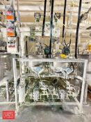 (2) 5 Gallon Jacketed S/S Kettles with Waukesha-Cherry Burrell Positive Displacement Pumps, S/S Rack