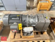 NEW Baldor 40 HP 1,765 RPM Motor with Nord 104 RPM Gear Reducing Drive - Rigging Fee: $350