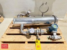 Rosemount Flow Meter, Model: 8721ASA015UAINO, S/N: 0870159247 with S/S Filter Housing, S/S Check and