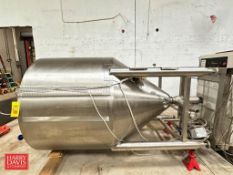 300 Gallon S/S Tank with Vertical Sweep Agitation and Air Valve - Rigging Fee: $350