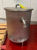 30 Gal S/S Tank with Lid - Rigging Fee: $150