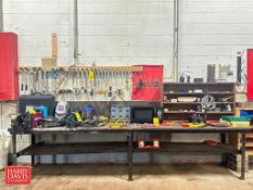 Assorted Hand Tools, Sockets, Drill Bits, Files, Tape Measures, Masks, Clamps, Microwave and Steel